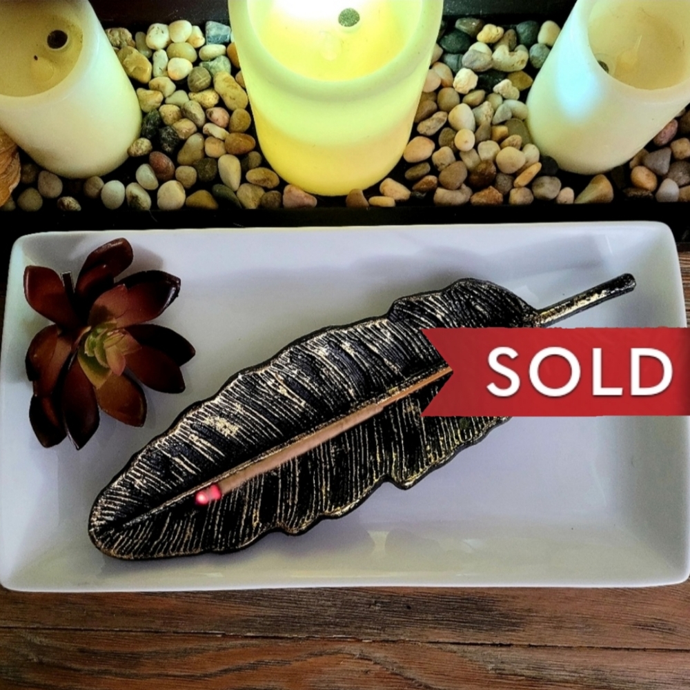 Metal Leaf Incense/Cone/Smudging Decor New